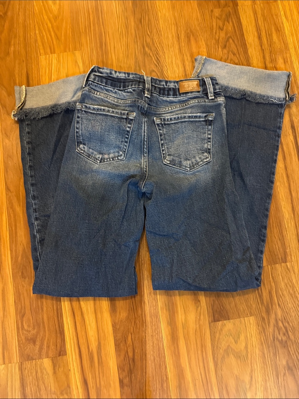 BKE Youth Mini Billie wide leg cuffed jeans size 12 Long
